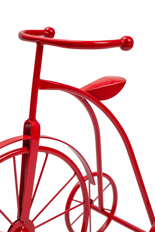 Triciclo Decorativo Metal Rojo Estilo Vintage