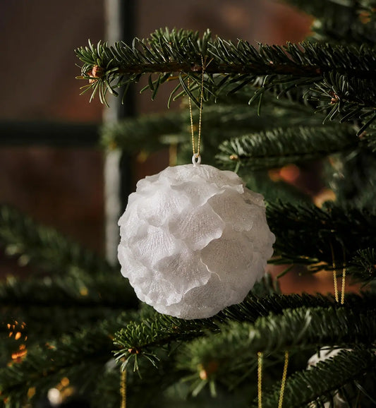 Esfera Navideña Pétalos Blanca