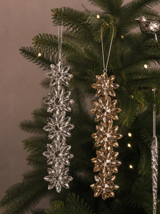 Colgante Navideño Flor de Cristal Set de 2